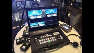 15.6" multiviewer chroma key 8 channel SDI HDMI IP live stream broadcast live production switcher.