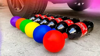 Experiment Car vs Coca And Balloons  Crushing Crunchy & Soft Things by Car  EvE