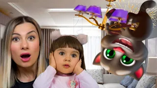 My Talking Tom in REAL LIFE ruined our house | Funny kids stories about the cat Tom