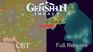 Genshin Impact Map Evolution so far..(CBT 1 to 2.6) OLD