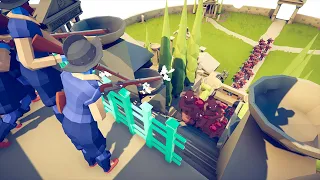 4X MUSKETEER vs 50x EVERY UNIT (Battle of the Stairs) 🔫 | Totally Accurate Battle Simulator TABS
