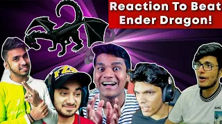 Indian Gamers React To Ender Dragon In Minecraft! |Beastboyshub,Mythpat,Hitesh ks,Techno Gamerz|