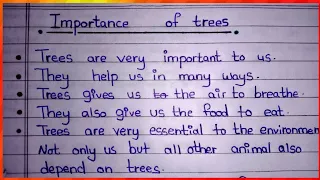 Essay an importance of trees for students || benefits of trees ||10 lines on trees