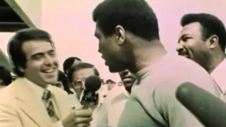 Muhammad Ali engaging in some of his famous trash talk