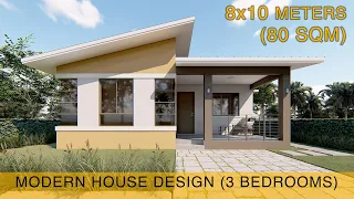 Small House Design Idea (8x10 meters) 80sqm with three bedrooms