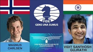 FIDE World Rapid Chess Championship 2023 : Magnus Carlsen Vs Vidit Santosh Gujrathi