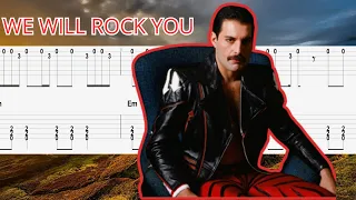 Queen - We Will Rock You -  Guitar Tutorial (TAB + CHORD)