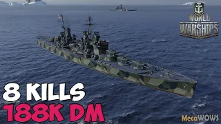 World of WarShips | Minotaur | 8 KILLS | 188K Damage - Replay Gameplay 4K 60 fps