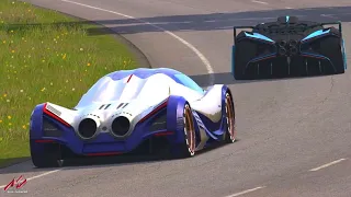 Devel Sixteen vs. Bugatti Bolide - Highlands Long (Assetto Corsa)