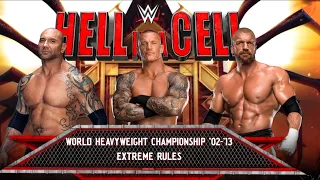 WWE2K24 - Randy Orton vs Batista vs Triple H ( Triple Threat Match ) At Hell In A Cell  2024 | PS5