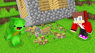 JJ and Mikey Found SECRET TINY VILLAGE UNDER HOUSE in Minecraft! (Maizen)