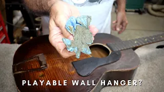 596 RSW Can This Wall Hanger Become Playable? - A 1920's Mail Ordered Vintage Guitar Repair