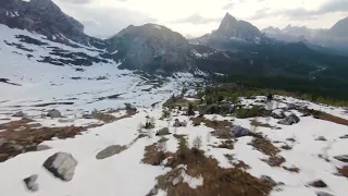 Drone Freestyle Mountain Landscape With Snow  No Copyright