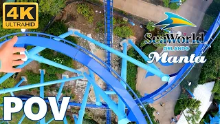 Manta Flying Roller Coaster POV - SeaWorld Orlando - 4K 60fps