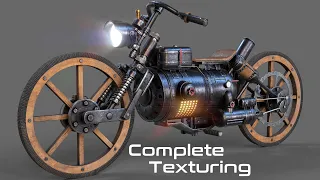 Wild West Motorcycle Complete Texturing | blender bike modeling |  substance painter tutorial