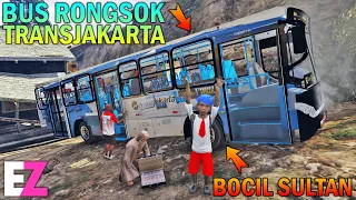 BOCAH SD BELI BUS RONGSOK TRANSJAKARTA YANG JATUH KEJURANG - GTA 5 SULTAN BOCIL