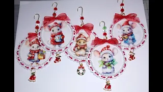 DIY~Making Adorable Christmas Mouse Ornaments!