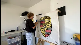 Porsche Logo Custom Rug Tufting | Start to Finish