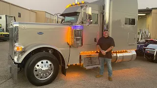 Before, During & After – CONGRATULATIONS Mike Pena Brown with Blue Frame Peterbilt 389 Custom