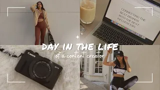 DAY IN THE LIFE as a CONTENT CREATOR | bts, how to take photos by yourself, + editing IG pics