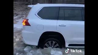 Lx 570 stuck in frozen water #lexus #car #shorts #landcruiser