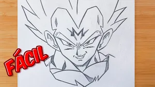 ✏️ Cómo Dibujar a MAJIN VEGETA Paso a Paso a Lápiz FÁCIL 🔥👊