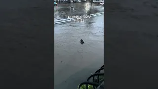 Man Records Water Flooding Parking Lot in Apartment Complex - 1443547