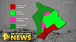 Flash Flood, Winter Storm Warning Issued For Hawaii Island (Jan. 25, 2021)