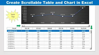 How to create Scrollable Table and Chart in MS Excel
