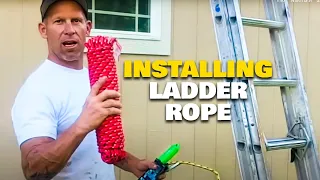 Adding New Rope To A 24" Extension Ladder.   Re-rope a ladder.  How to repair a ladder.