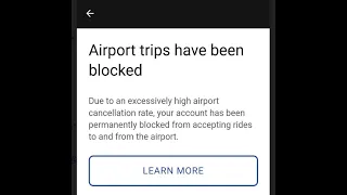 Uber & Lyft:Airport Trips have been Blocked. Completely illegal as you are an independent contractor