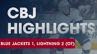 HIGHLIGHTS: Lightning 2, Blue Jackets 1 (OT) | Blue Jackets earn a point for 25th time in 28 games