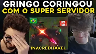 GRINGO ENLOUQUECEU COM O SUPER SERVIDOR, TAKESHI QUEBRANDO COM DOAÇÃO -RENECRODILO LEAGUE OF LEGENDS