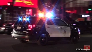 LAPD Ford Explorer Using PA System While Responding Code 3 in Hollywood