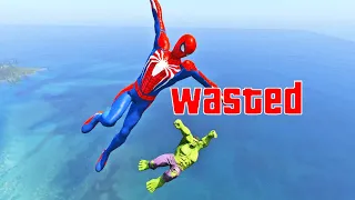 Hulk vs Spiderman GTA 5 Epic Water Wasted Jumps Fails ep.26 (Euphoria Physics, Fails, Funny Moments)