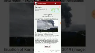 Karymsky Volcano, Russia Eruption August 15th, 2019