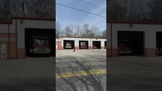 Junior Volunteer Fire Department responding to a fire alarm