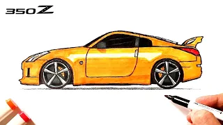 How to draw a Nissan 350Z car