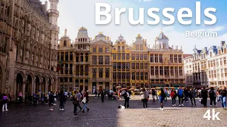 Brussels - Belgium Walking Tour 4K UHD 60 fps