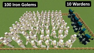 10 Wardens vs 100 Iron Golems - Who will win? (Bedrock edition)