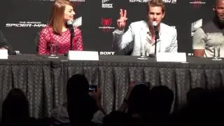 Emma Stone and Andrew Garfield at Amazing Spider-Man 2 Singapore presser