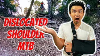 Dad Mountain Biker Fixes His Dislocated Shoulder Trailside!!