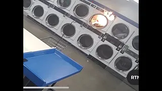 Witnesses Stunned as Fire Ignites in Laundromat!