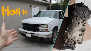 How to Pull 4L60e Transmission from 99-07 Chevy Silverado (No Lift or Power Tools)