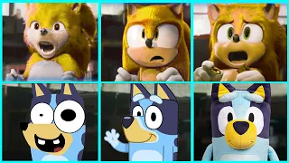 Sonic The Hedgehog Movie - Super Sonic vs Bluey Uh Meow All Designs Compilation 2