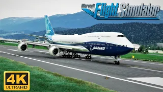 Boeing 747-8I *4K Ultra Graphics* Difficult Landing Challenge At Innsbruck Airport | MFS2020