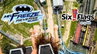 2018 Mr Freeze Reverse Blast Roller Coaster On Ride HD POV Six Flags St Louis