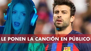 Le cantan la nueva canción de Shakira a Piqué en pleno estadio y así fue su reacción