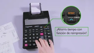 Calculadora de escritorio con impresora, CASIO HR-100RC-BK