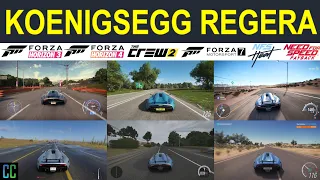 Koenigsegg Regera In 6 Different Racing Games l Fully Upgraded Top Speed & Sound Comparison